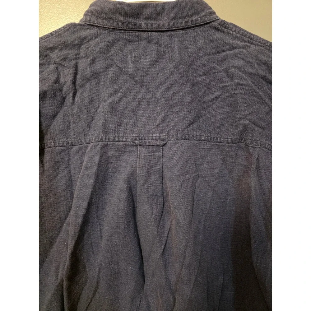 Chaps Ralph Lauren Mens XL Navy Blue Short Sleeve Button Down Crest Logo Shirt